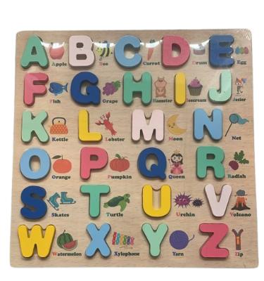 Puzzle Montessori din lemn cu litere, multicolor