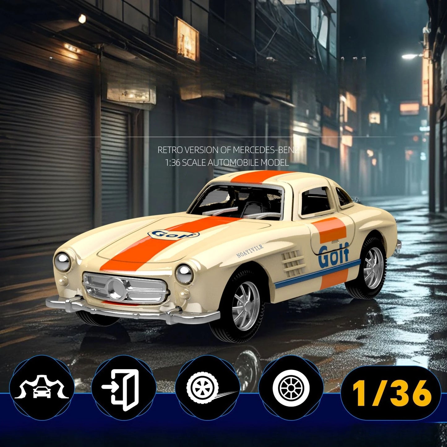 1:32 300SL Vintage car Alloy Car Model Diecasts Metal Toy