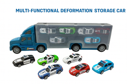 Set Camion Multifunctional Transformabil cu Depozitare si 6 Masinute
