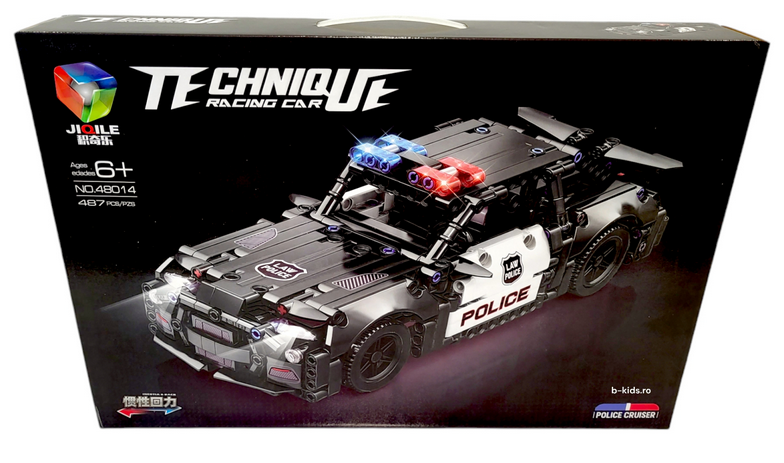 Blocuri de Construcție Mașină De Poliție,Lumini Girofar, 437 Piese  Vehicul de Intervenție Tip Lego