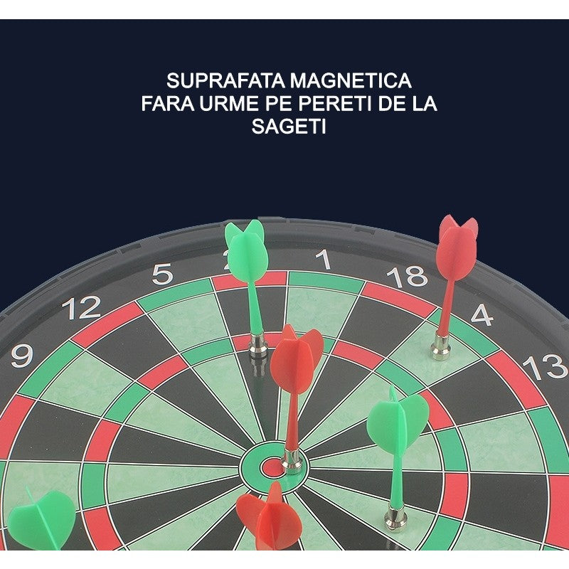 Set Joc Darts , 4 Sageti Incluse, Magnetic, Dimensiuni 28.6 x 28.6 cm, Design clasic, model 2, Multicolor - Gabcom